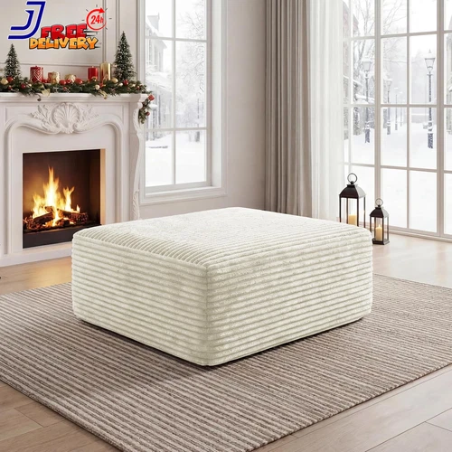 Corduroy Ottoman Modern Boneless Cloud Foot Rest Foam Support Oversized Modular - product listing photo