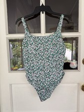 Athleta Hermosa One Piece Swimsuit - Camo Flora Gables Size M Green Violet
