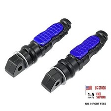 1 Pair Motorcycle Foot Pegs Aluminum Alloy Motorbike Footrests Pedals Blue