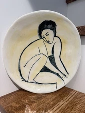 Vintage Amadeo Modigliani Seated Woman Framed Lithograph Plate