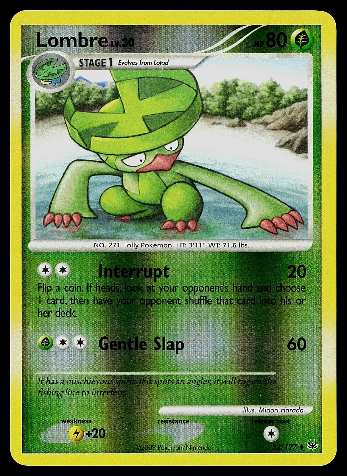 Pokemon Card - Lombre Platinum 52/127 Uncommon Reverse Holo