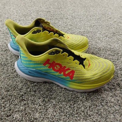 Hoka One One Mach 5 Shoes Womens 8 Yellow Blue Running Sneakers PROFLY+ Athletic