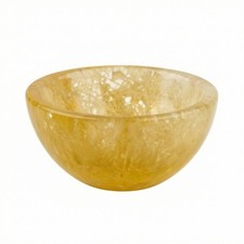 Yellow Crystal Bowl Polished Shallow Crystal Bowl Decorative for Collectors