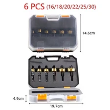 6-PCS 16-30mm Hole Saw Tooth Kit HSS Steel Drill Bit Set Cutter Tool with Case