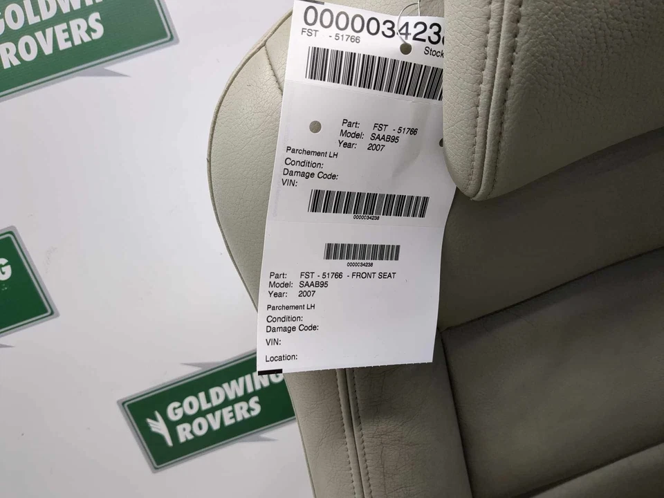 06 07 08 09 Saab 9-5 Front Seat Drivers Aero Parchment - Image 2 of 4