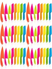 JOVITEC Kids Kitchen Knife Set 48pcs, Safe Plastic Serrated Knives for Cookin...