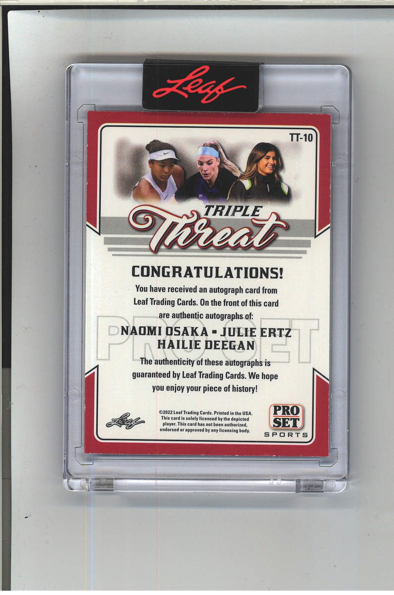 Hailee Deegan Autograph #/15 TRIPLE PRO SET Julie Ertz Naomi Osaka