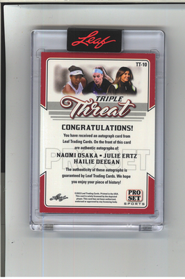 Hailee Deegan Autograph #/15 TRIPLE PRO SET Julie Ertz Naomi Osaka