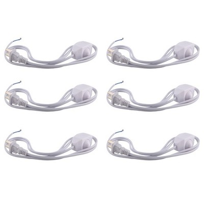 6X Weisse Lampe Netzkabel W Dimmerschalter AC 250V / 110V US Stecker R1T52335