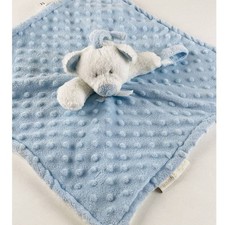Blankets and Beyond White Teddy Bear Blue Lovey Lovie Security Blanket Taggy Dot