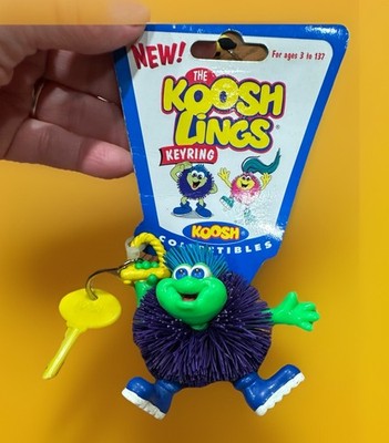 Koosh LINGS 1997 KEYRING Keychain TK Kooshlings COLLECTIBLES OddzOn PURPLE Blue!