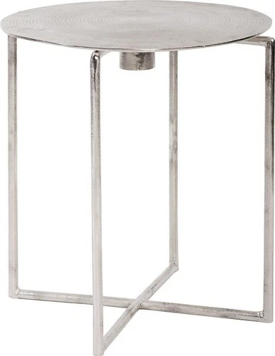 Contemporary Silver Spiral Accent Table - Picture 2 of 3