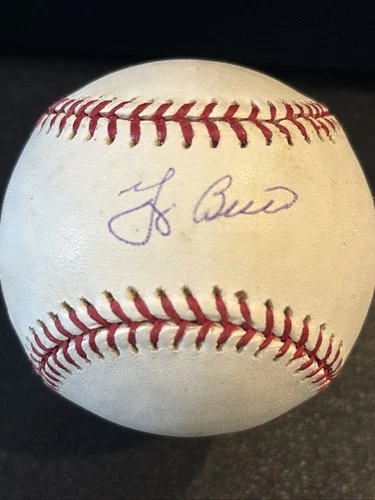 BASEBALL~SIGNED YOGI BERRA (HOF) RAWLINGS MLB OLB BASEBALL & CUBE~NY YANKEES