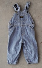 Vintage Oshkosh B'Gosh Overalls Size 3T Vestbak Railroad Striped Baby