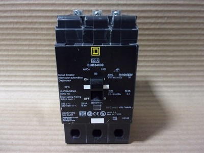 NEW SQUARE D EDB EDB34030 3 POLE 30 AMP 480V CIRCUIT BREAKER NTO