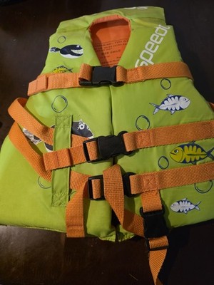 Speedo Child Swim Life Jacket Flotation Vest Size 30-50 lbs Fish Design