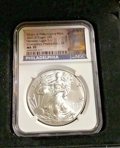 2021 (P) American Silver Eagle MS70 NGC EMERGENCY PRODUCTION T-1 ~ PHILADELPHIA