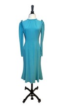 DOLCE & GABBANA - Tiffany Blue Ruffle Long Sleeve Dress - 42