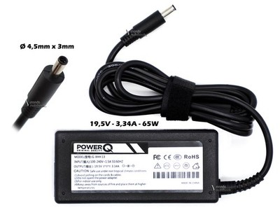 PowerQ Netzteil 65W 19,5V 3,34A (4,5x3)mm für Dell Inspiron 3181 3147 3153