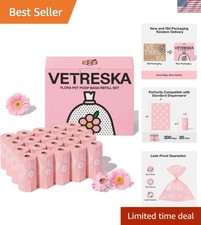 Convenient  Durable Lavender Scented Pet Waste Bags   300 Counts, Easy to Use