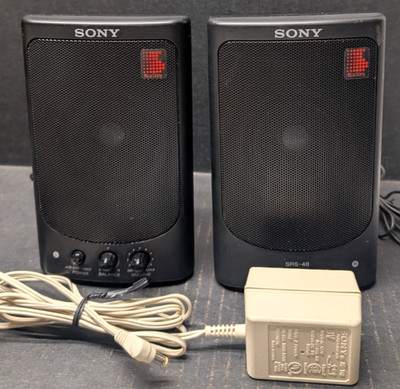 Sony SRS-48 Walkman Active Speaker System AC or Battery W/AC Adapter Works Great