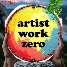 Impressionist European Castle Round Painting with Ink Style