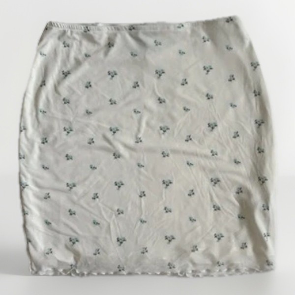 Factorie Short Skirt Size L Elastic Waist Stretch Lined Flowers