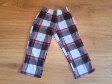 Plaid White Black Red Fleece Lounge Pants Boys Girls Size 4/5