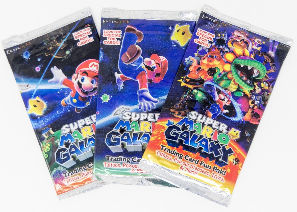 Super Mario Galaxy Trading Card Factory Sealed - 3 Packs - 2008 | eBay