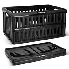 CleverMade Collapsible Utility Crate, Heavy Duty Folding Storage Bin, 60L