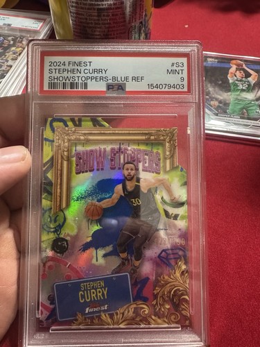 2024-25 Topps Finest Showstoppers Stephen Curry Blue Refractor #S-3 /150 PSA 9