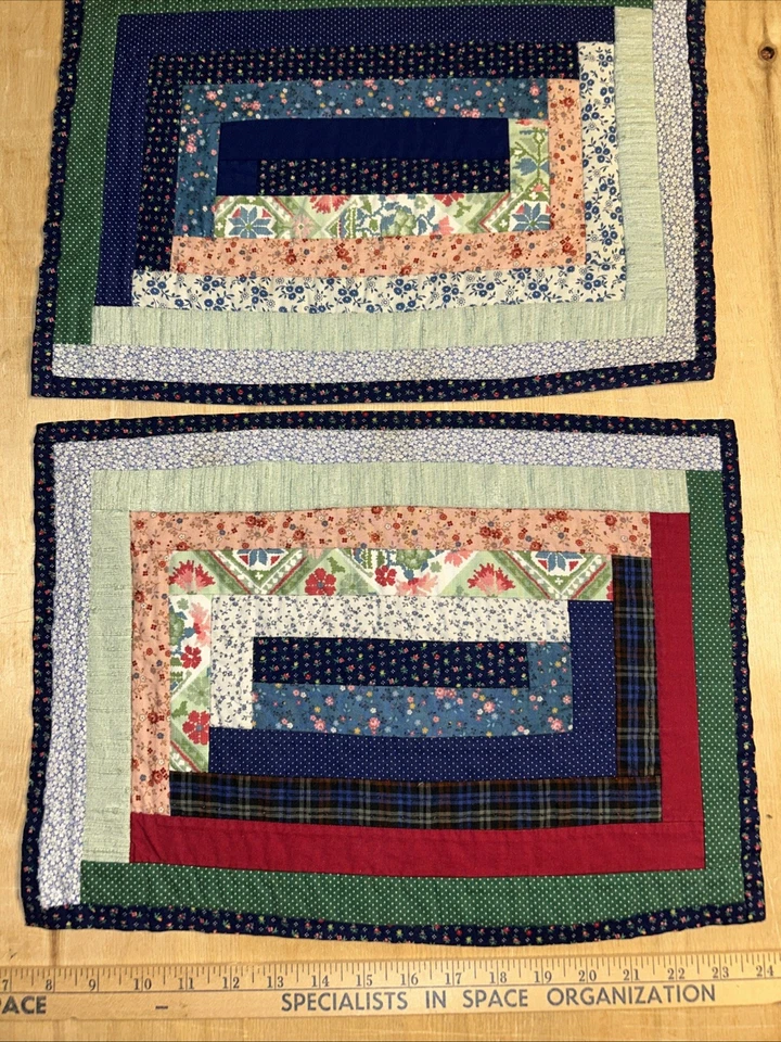 2,VTG Quilt Centerpiece Mat Placemat Handmade Patchwork Art Boho Granny Core 17” - Image 2 of 4