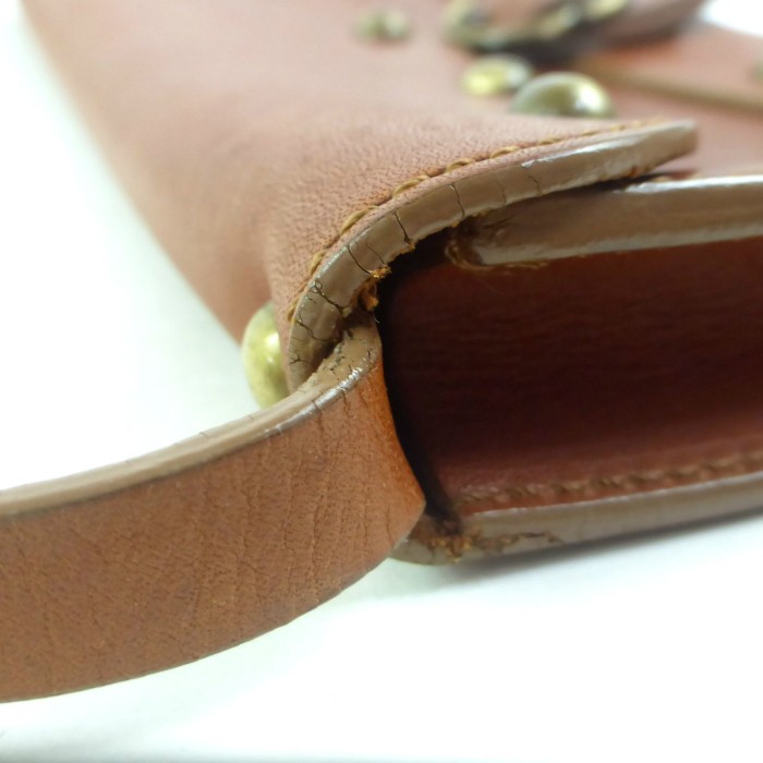 CELINE Studded Leather Shoulder Bag Brown — image 5