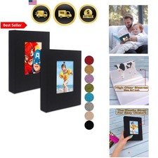 Small Photo Album 5x7 Pack Linen Cover Clear Pages Holds 52 Pictures