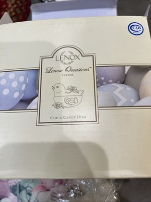 NEW Lenox Occasions Easter Chick Candy Dish 2 Piece Porcelain Dish With Box NIB