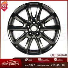 New 18x7 Inch Aluminum Wheel For Mazda 3 2017-2018 Dark Hyper Black Rim
