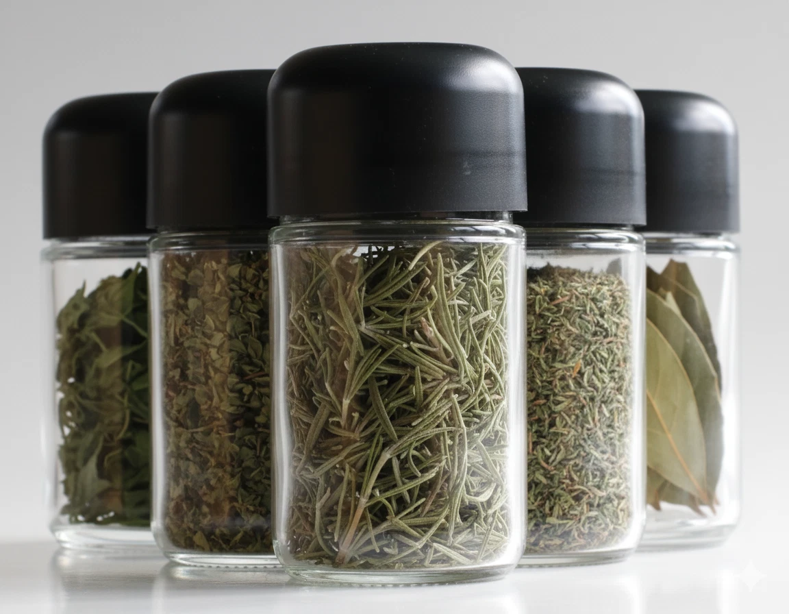 6 Pack of Glass Spice Jars-Air Tight Lid-4" Height-Perfect for Storing Herbs