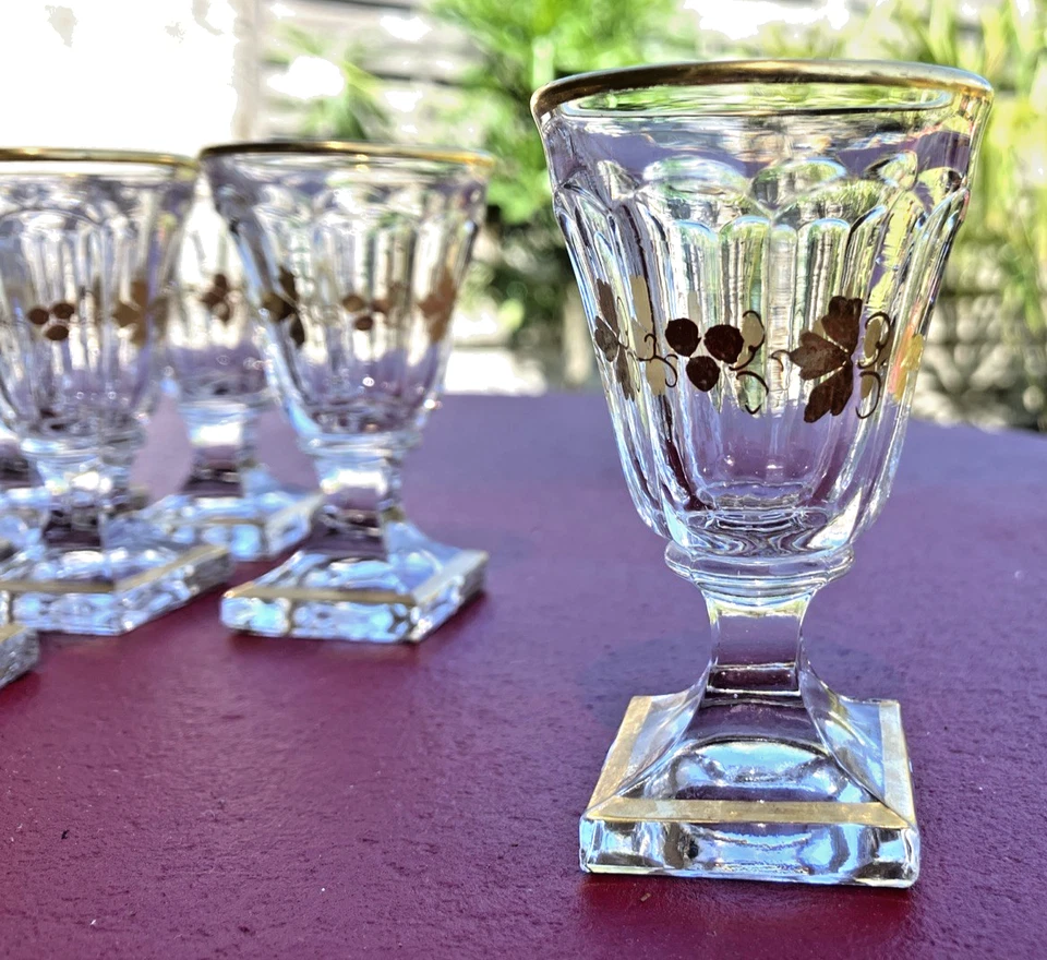 Verre à Cave À Liqueur en Cristal Baccarat Doré À L’or Fin (à la pièce) - Photo 2/4