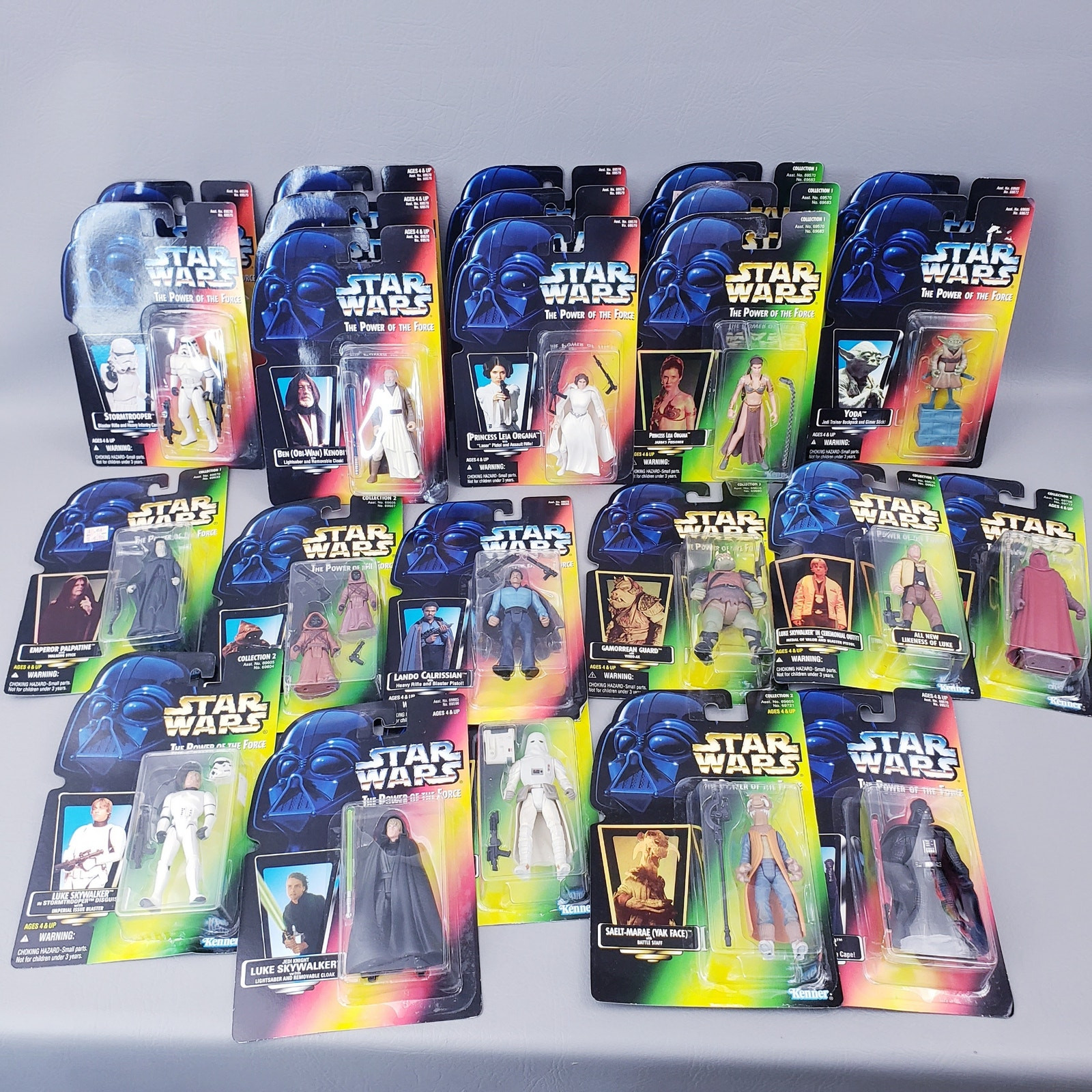 Star Wars Power of the Force Figures Kenner 1995-1997 Green & Orange Card Lot 24
