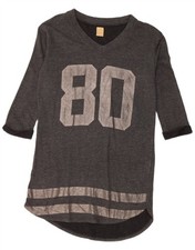 ZARA Womens Graphic 3/4 Sleeve Jumper Dress UK 14 Medium Grey DI02