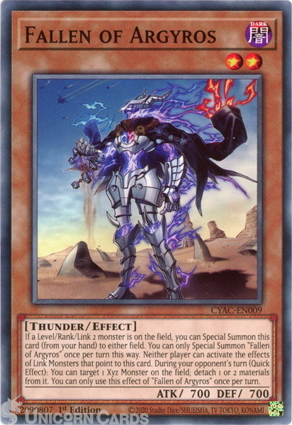 CYAC-EN009 Fallen of Argyros :: Common 1st Edition Mint YuGiOh Card