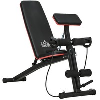 HOMCOM Foldable Dumbbell Bench Weight Training, 7 Incline Adjustable, Red