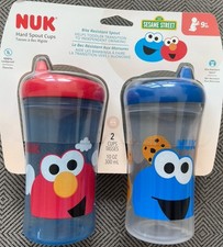 New NUK Sesame Street Hard Spout Cup, 10 Oz, 2 Pack Cookie Monster  Elmo