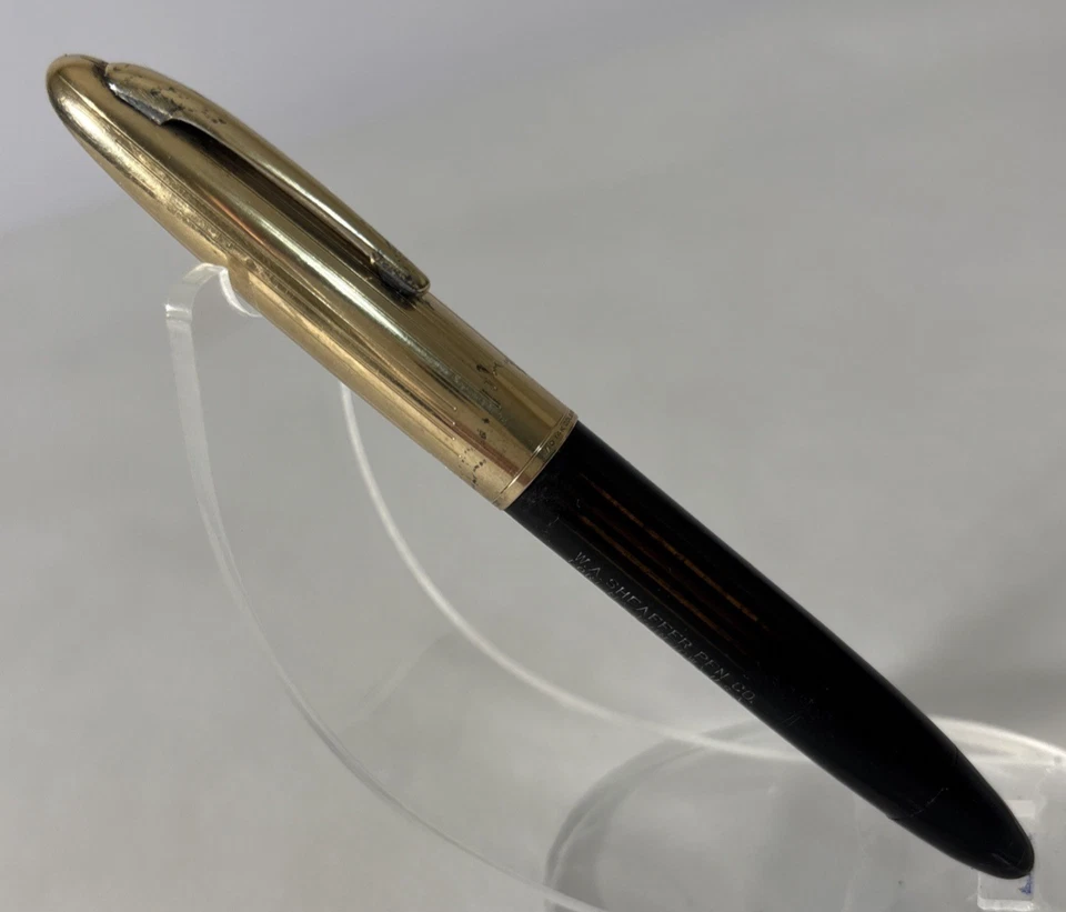 De colección Sheaffer Punto Blanco Lifetime Triumph Marrón con Tapas Doradas 14K Nuevo en Caja - Juego Foto 3 de 4