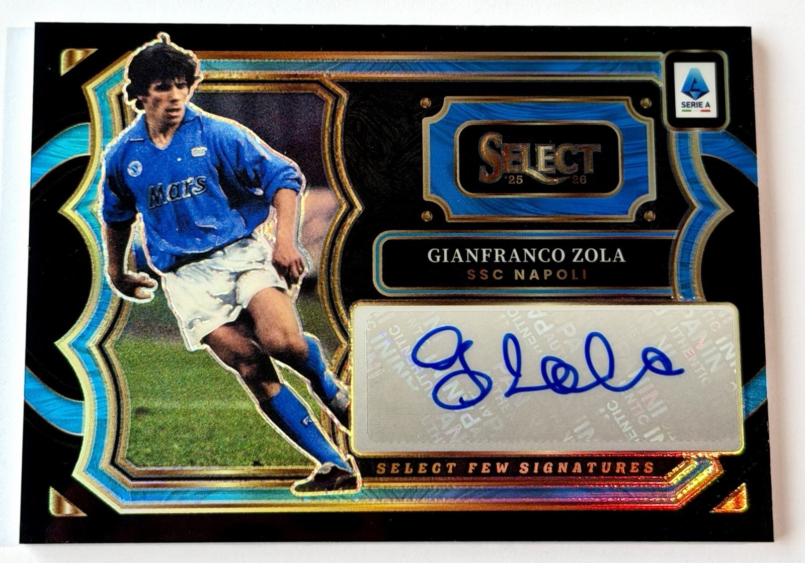 2025-26 Panini Select Few Auto🔥Black 1 of 1🔥 Gianfranco Zola Napoli LEGEND