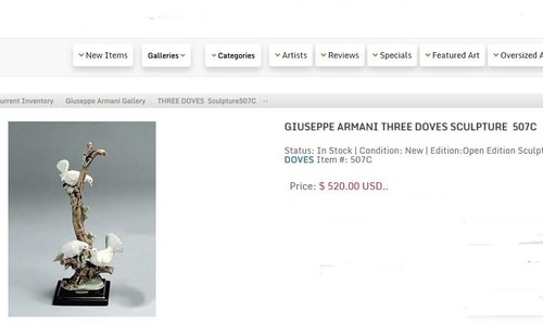 Giuseppe Armani "Three Doves" Vintage Home Ceramic Collectible Sculpture Decor - Picture 11 of 11
