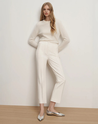 NWT$398 Veronica Beard Kean Slim-Leg Pants in Dove