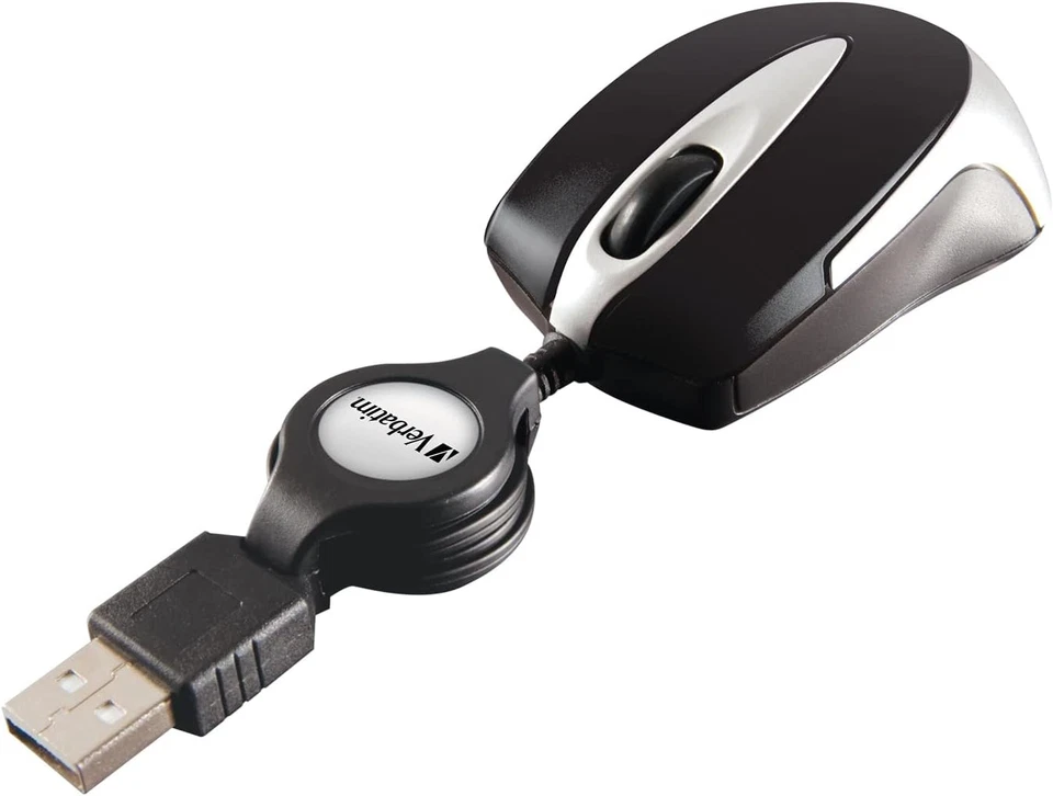 Verbatim 99999 Go Mini - USB Optical Travel Mouse with Retractable Cable, black - Image 3 of 4