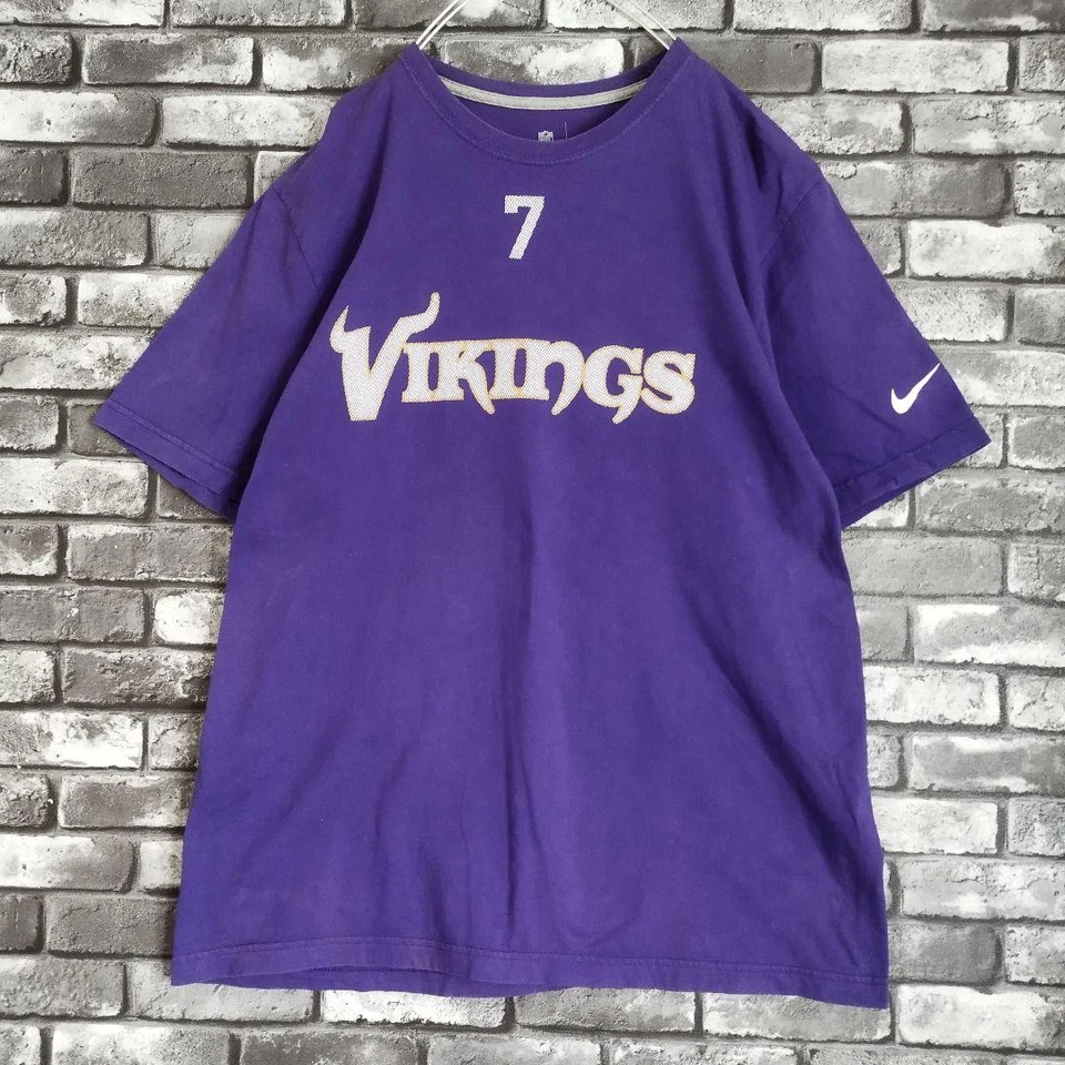 NIKE Swoosh Minnesota Vikings Christian Ponder T-Shirt XL Purple - Image 2 of 4