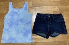 Girl's Old Navy Gap Outfit Size 8 - Blue Tie Dye Tank w/Jean Shorts EUC